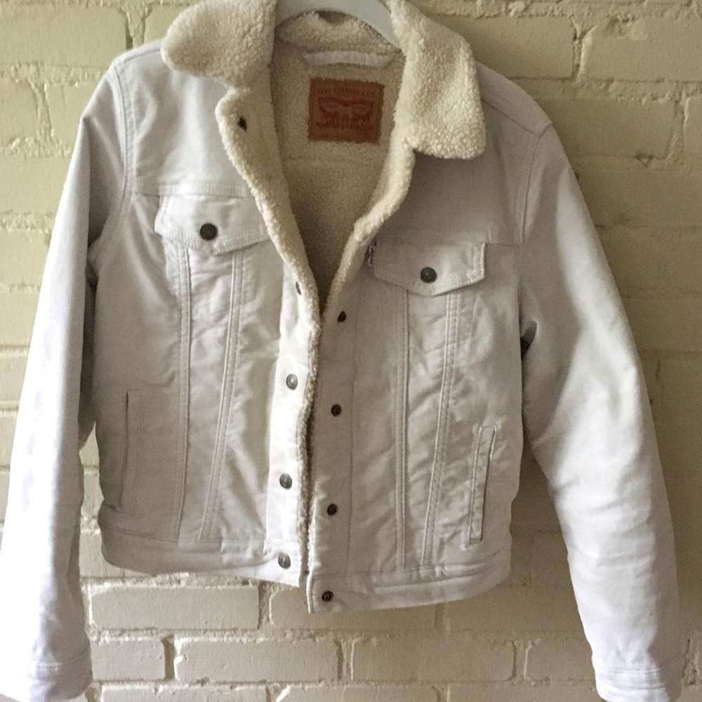 Levi’s Cream Sherpa Denim Jacket